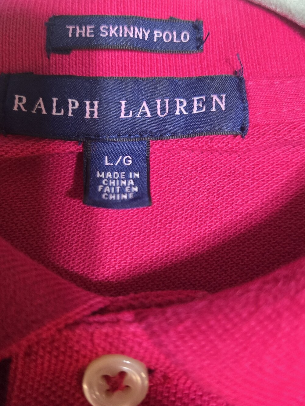 POLO Big Pony By Ralph Lauren Size L, USA Flag, Hot Pink #3 On Back & Sleeve - Picture 2 of 10